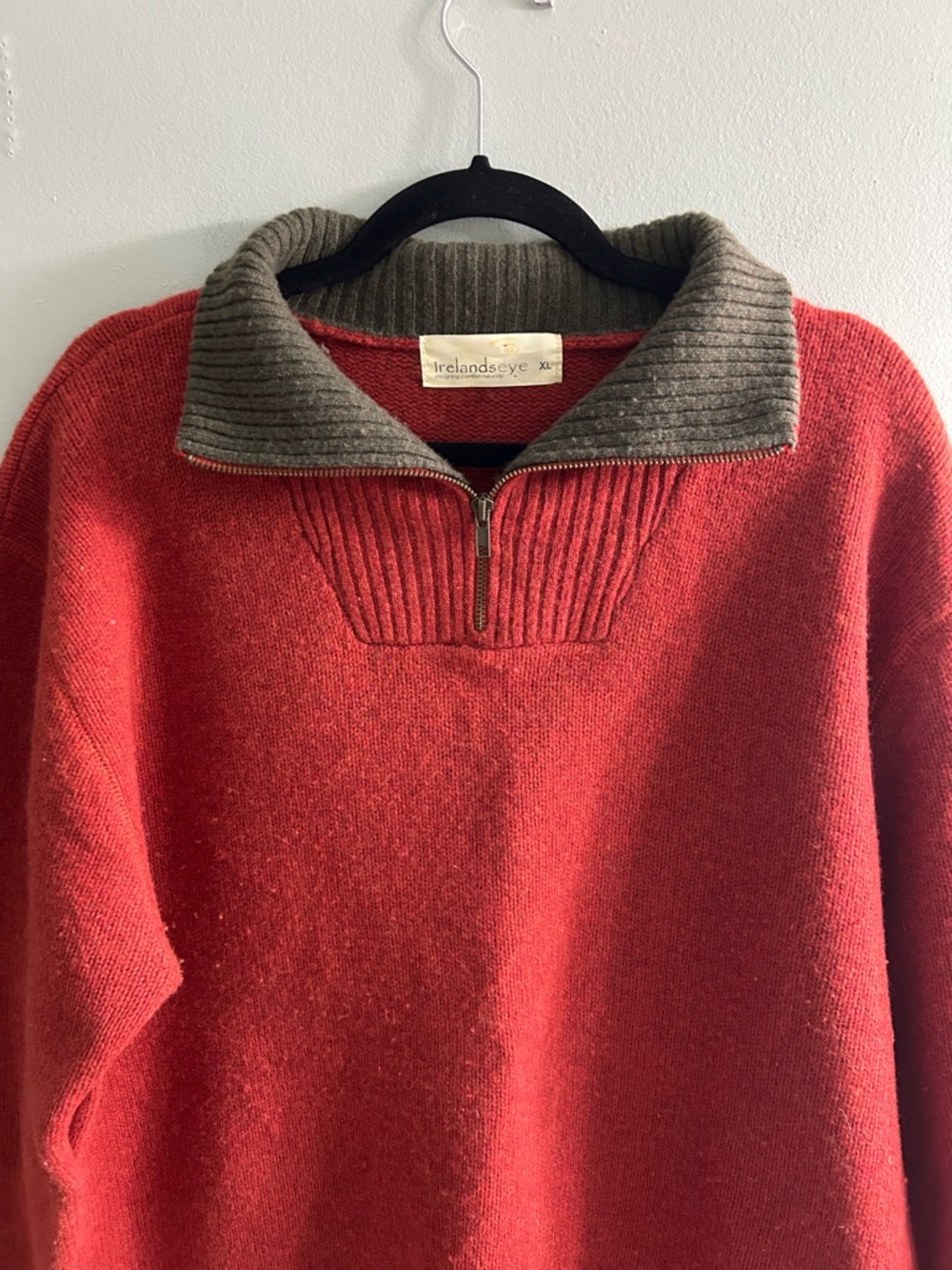 Irelandseye premium knit 1/4 zip 100% wool sweater